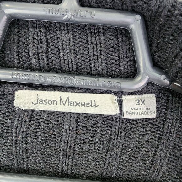 Womens Black Jason Maxwell Open Front Cardigan Sweater 100% Acrylic Size 3X - Picture 4 of 9